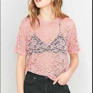 Black Lace Women's Top (pink is for reference)
